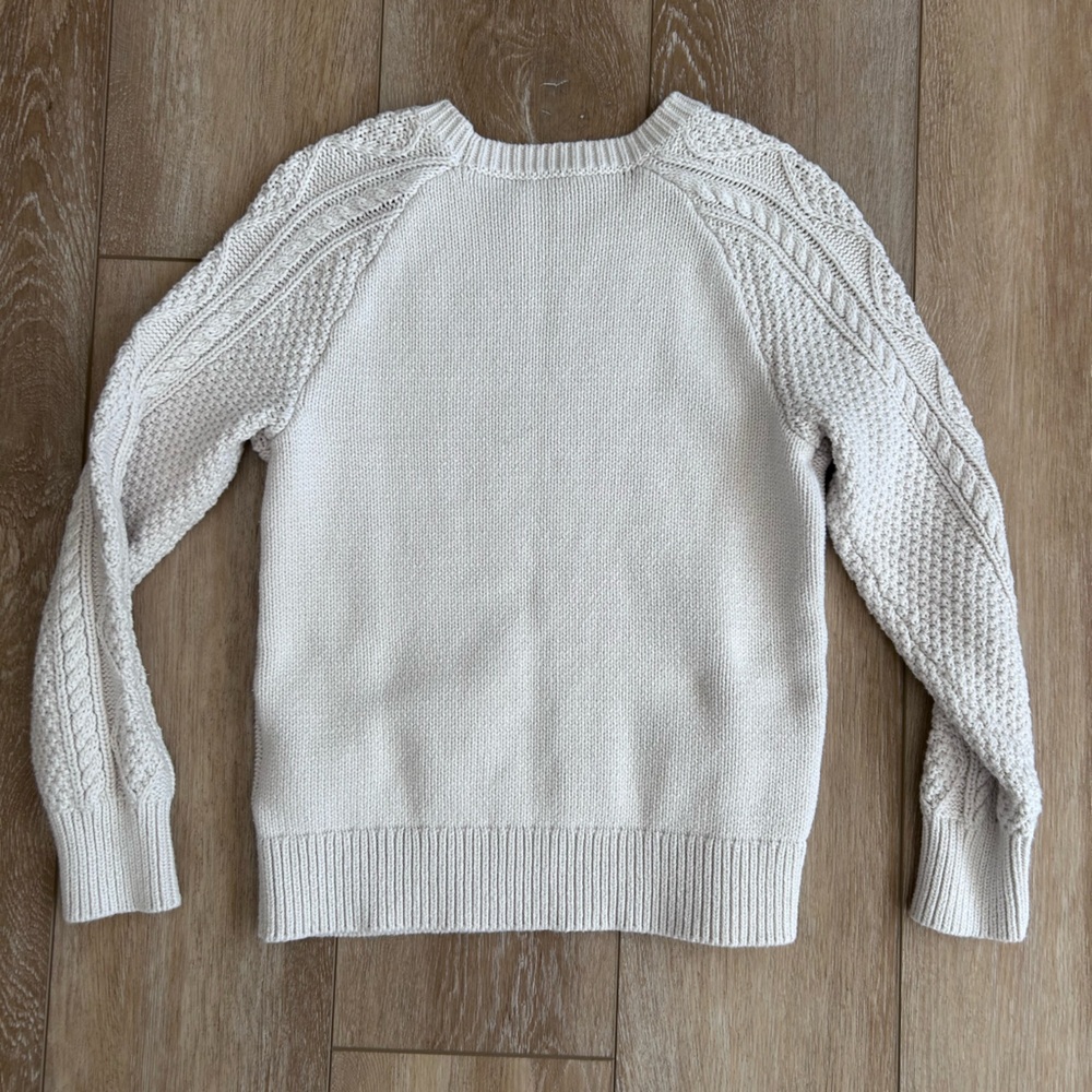 J. Crew Crewcuts Kids Ivory Cable Knit Sweater - Picture 3 of 7